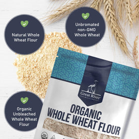 Great River Milling Organic Whole Wheat Flour sourdough loaf showcasing whole grain flavor
