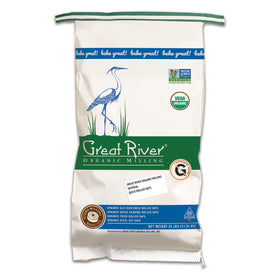 Great River Milling quick-cooking rolled oats bag, showcasing whole grains for speedy breakfasts.