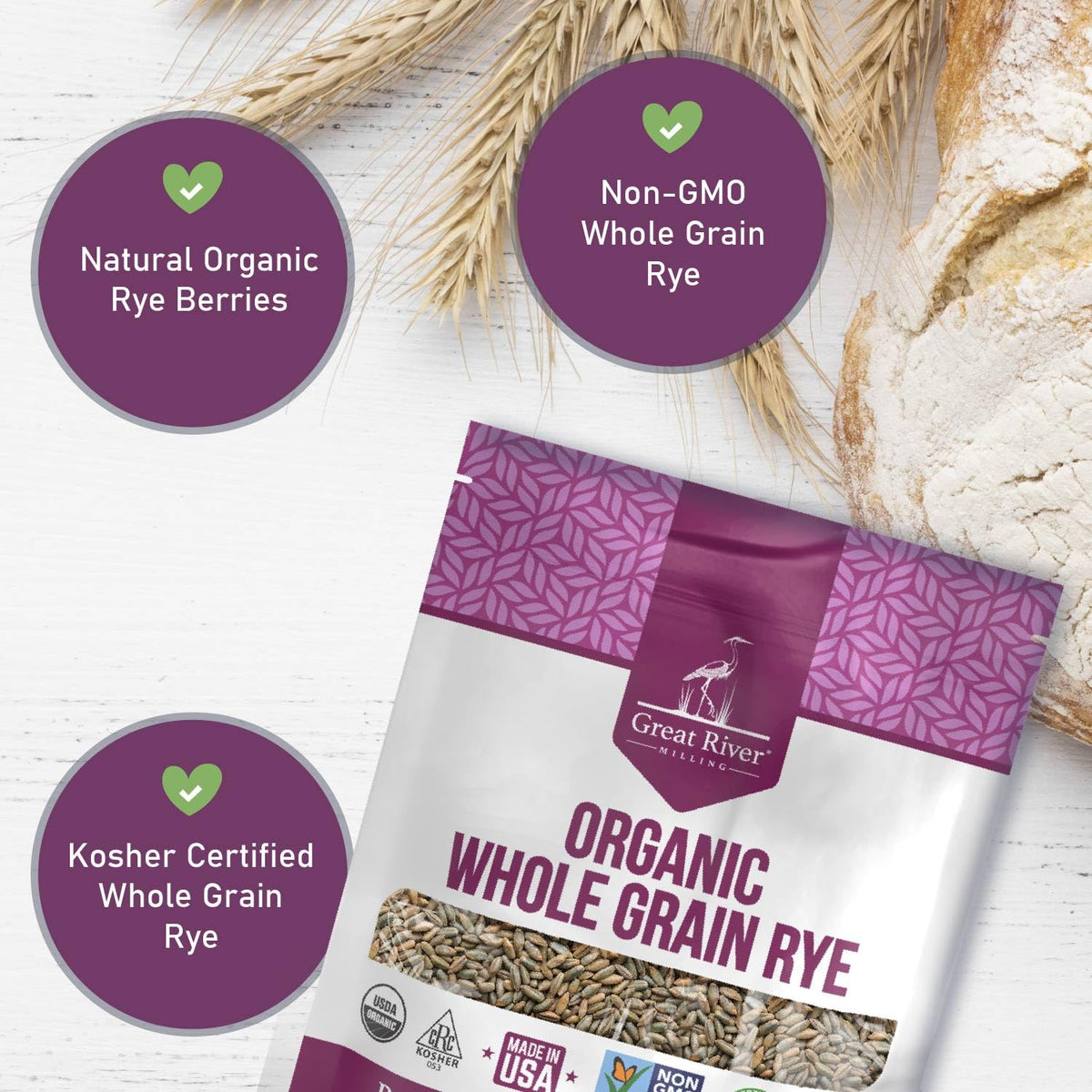 Great River Milling rye berries cooked grains appear hearty for bowls and salads.