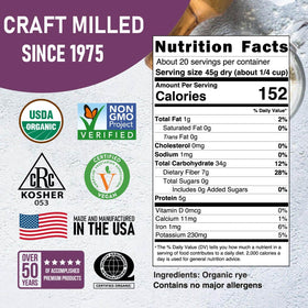 Great River Milling rye berries raw grains appear ready for milling or cooking.