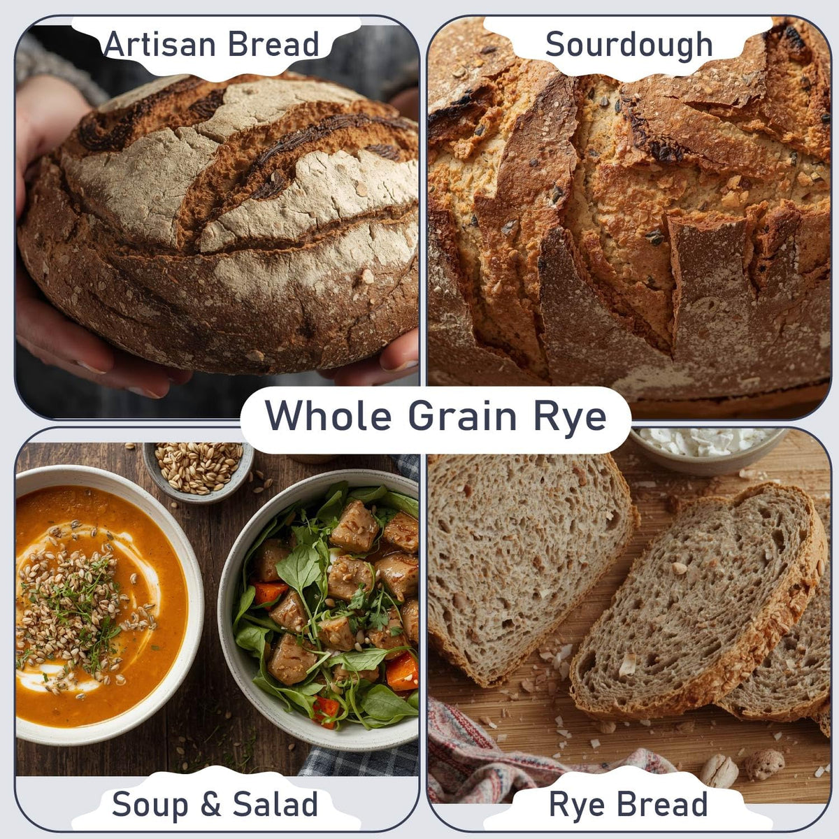 Great River Milling rye berries in salad bowl add texture and chew.