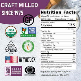Great River Milling sorghum grains closeup shows hearty texture for porridge.
