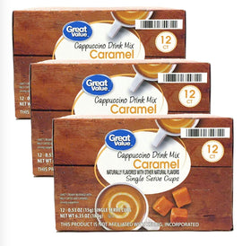 Great Value Cappuccino Pods caramel cup delivers a quick cafe-style indulgence.
