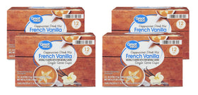 Great Value cappuccino pods French Vanilla close-up for rich hot beverages.