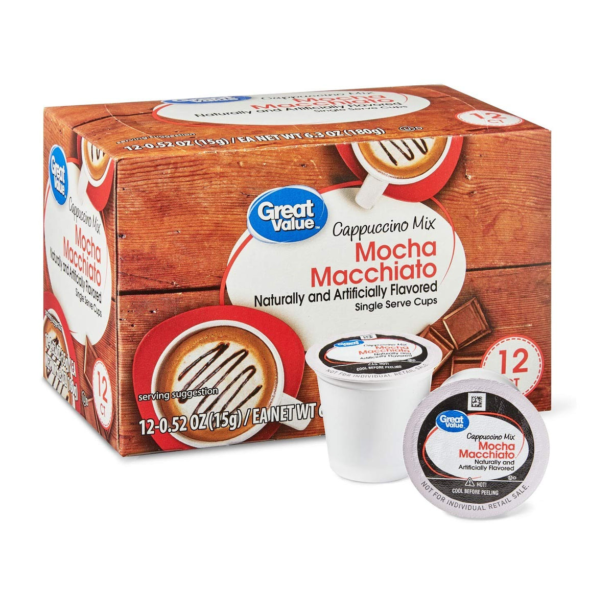 Great Value packaging emphasizes eco-friendly design for quick beverages.