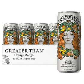 Greater Than Hydration for Her orange mango bottle showing tasty electrolyte balance for daily hydration