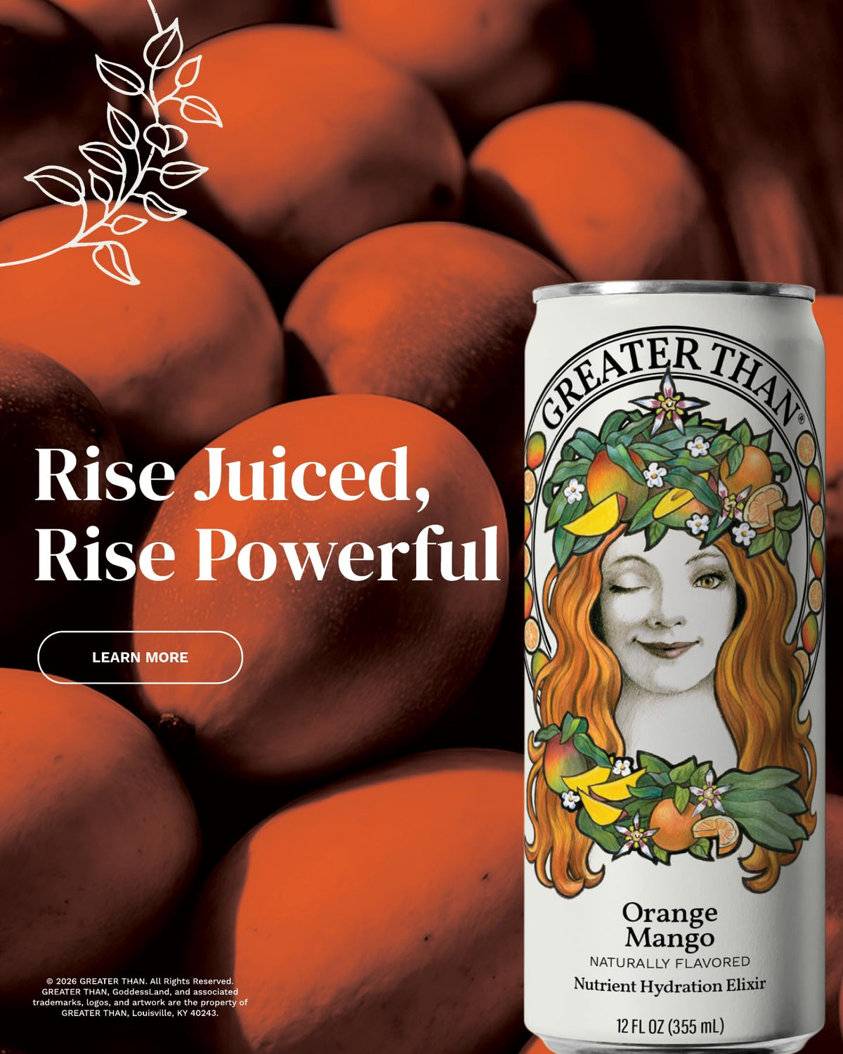 Greater Than Hydration for Her real fruit ingredients close-up emphasizing nutrients from fruits and vegetables