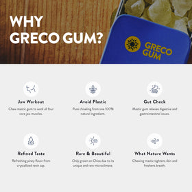 Greco Gum Mastic Nuggets promotes long-lasting oral freshness