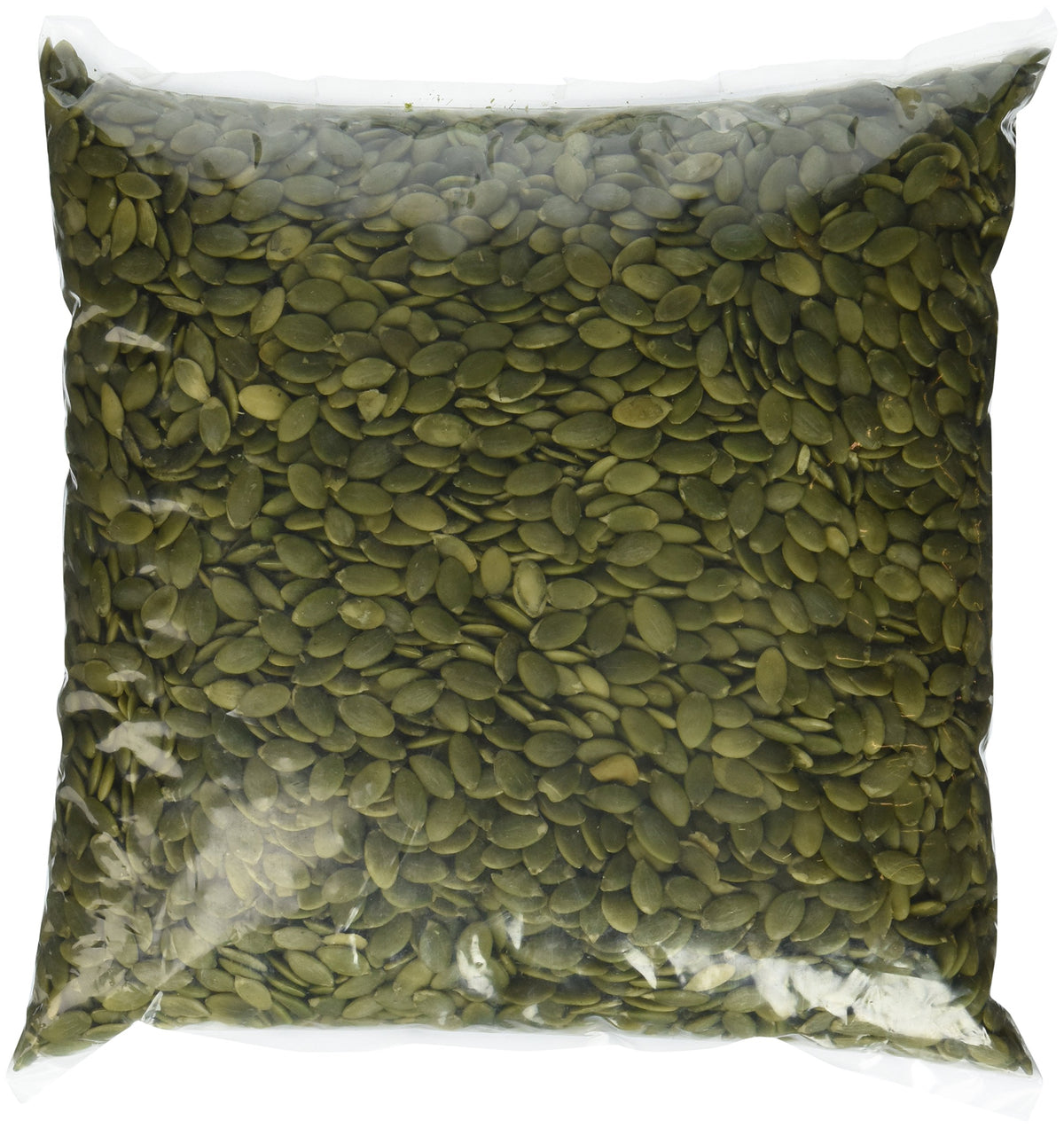 Green Bulk raw pepitas pumpkin seeds, ideal for snacking and baking