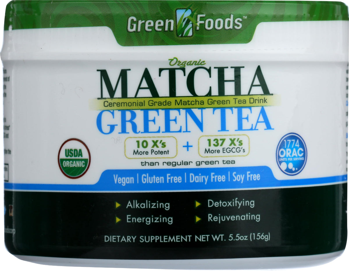 Green Foods ceremonial matcha cup ready to drink, inviting energy and focus.