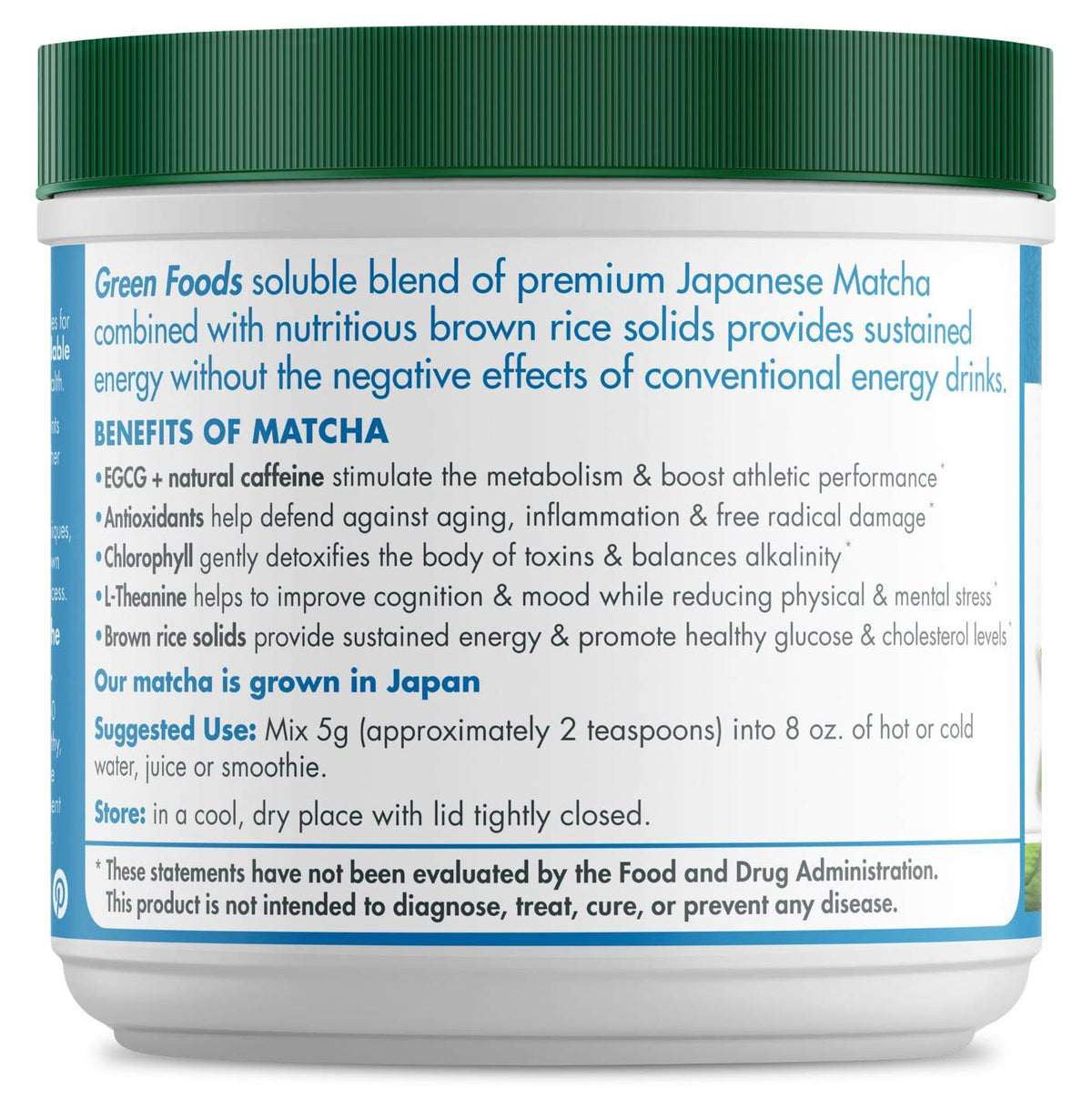 Green Foods matcha leaf closeup highlighting fresh harvest and premium quality for daily use.