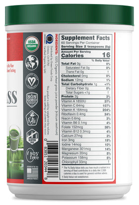 Green Foods Organic Wheat Grass Shots bottle for a quick daily greens boost.