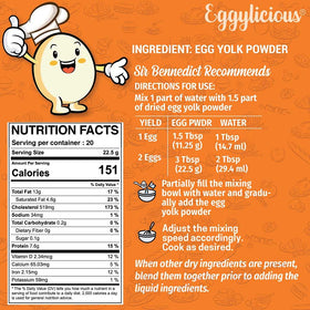 Green Heights Eggylicious kitchen scoop demonstrates easy measurement of yolk powder