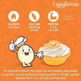 Green Heights Eggylicious pancakes ready batter showing creamy yolk texture