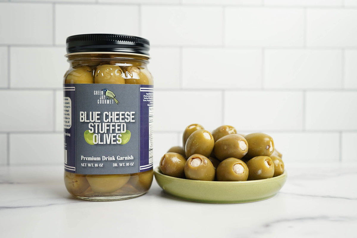 Green Jay Gourmet Halkidiki origin olives bring Mediterranean character.