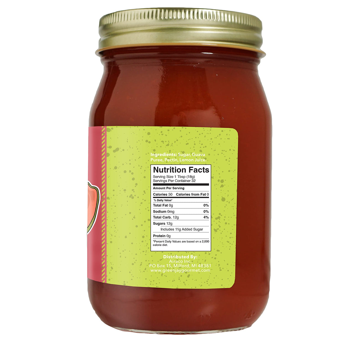 Green Jay Gourmet Guava Jam on toast with peanut butter for a bright breakfast.