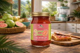Green Jay Gourmet Guava Jam parfait with yogurt and granola for tropical flavor.
