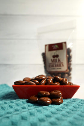 Green Jay Gourmet hand-dipped cherries offer a decadent bite-sized treat