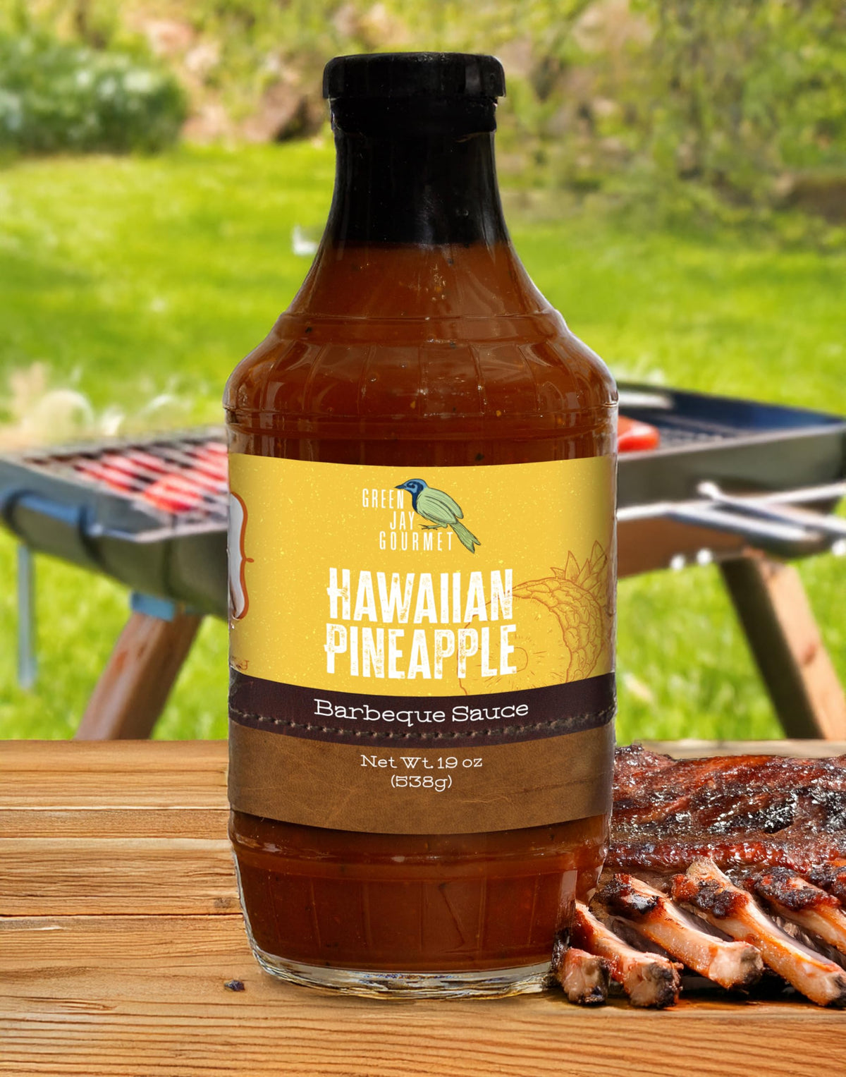 Green Jay Gourmet Hawaiian Pineapple BBQ sauce dip for fries and veggies