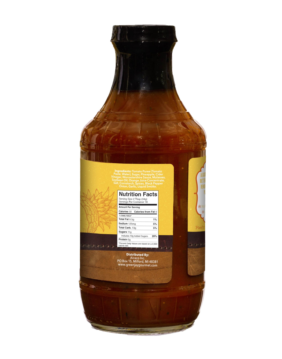 Green Jay Gourmet Hawaiian Pineapple BBQ sauce glaze on ribs for smoky flavor