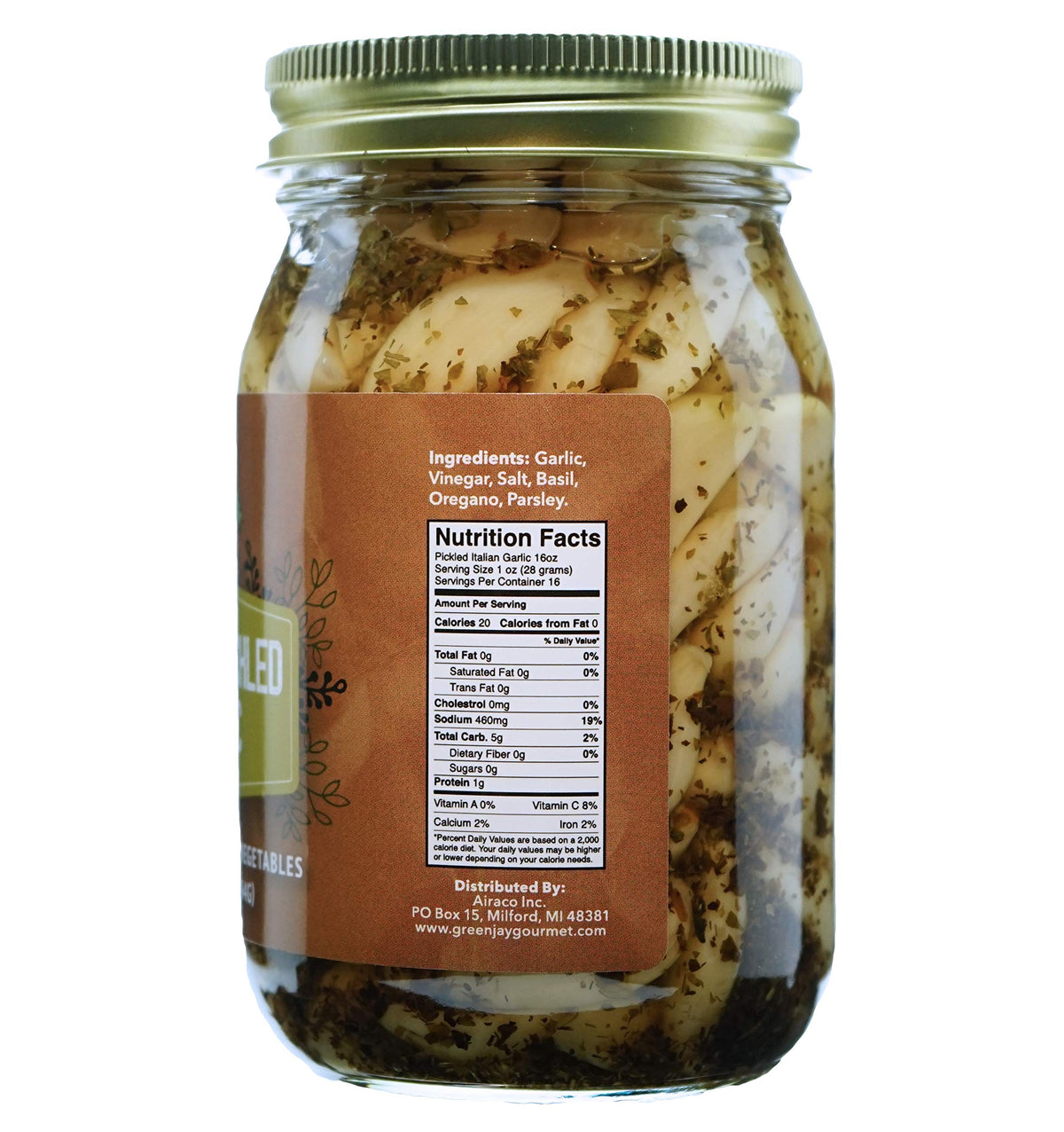 Green Jay Gourmet Italian-flavored garlic with basil and oregano for marinades