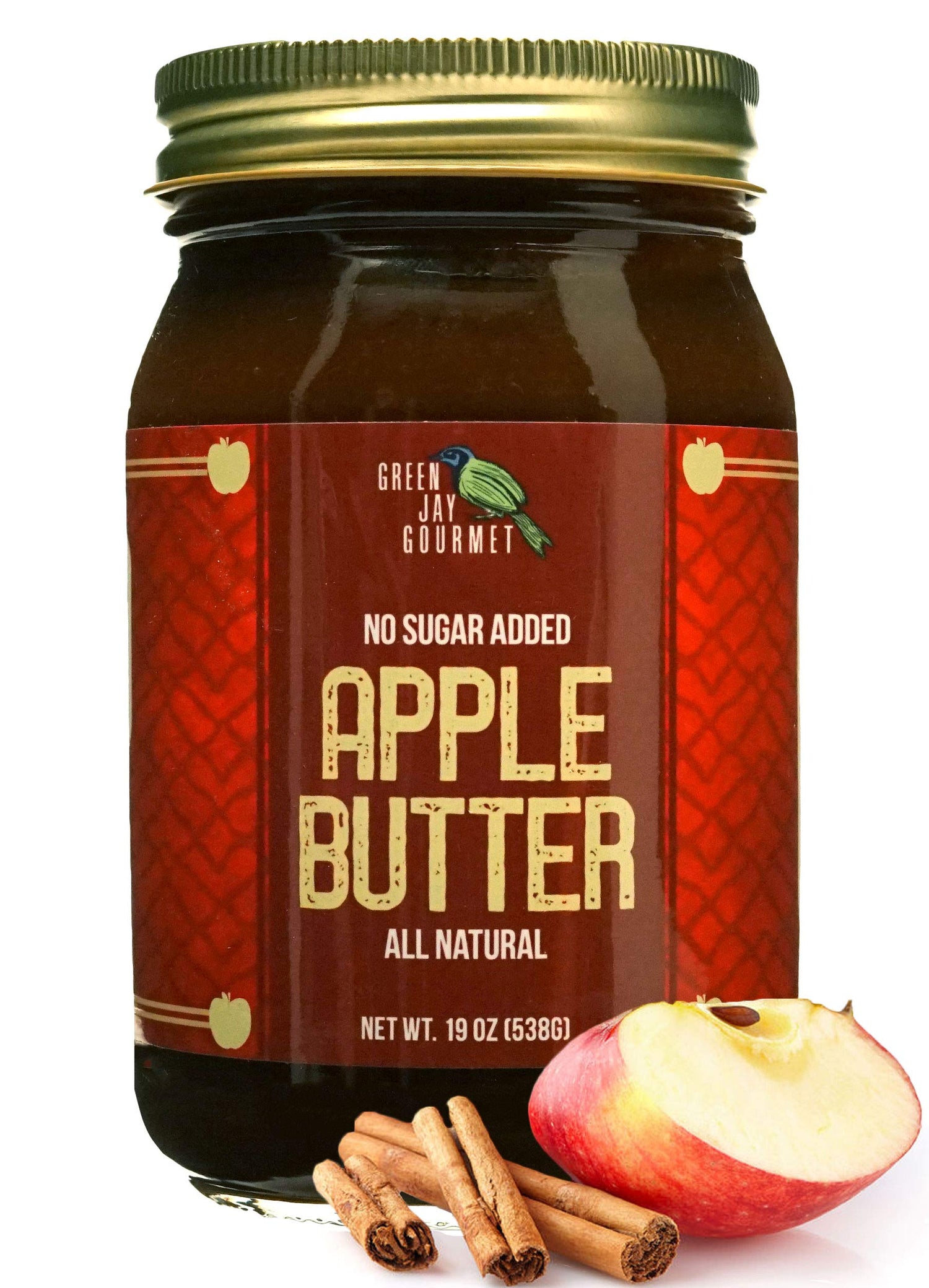 Green Jay Gourmet low-sugar apple butter jar, inviting for toast topping