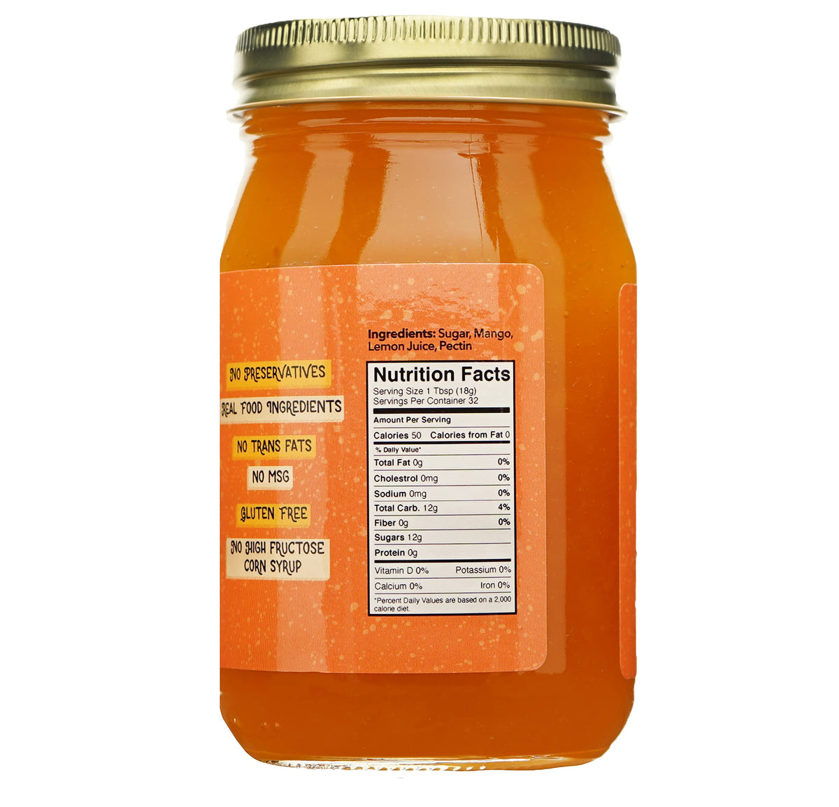 Green Jay Gourmet Mango Jam jar with spoon showing rich texture for desserts