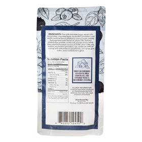 Green Jay Gourmet milk chocolate blueberries closeup with rich chocolate coating on berries