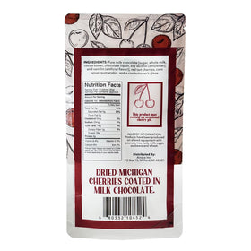 Green Jay Gourmet milk chocolate cherries in resealable bag, ideal for gifting and sharing