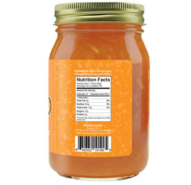 Green Jay Gourmet Orange Marmalade label closeup highlights simple, natural ingredients