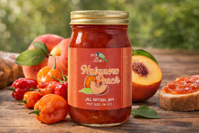 Green Jay Gourmet Peach Habanero Jam on toast, tasting-ready and versatile.