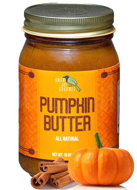 Green Jay Gourmet Pumpkin Butter 19oz jar—creamy texture for toast