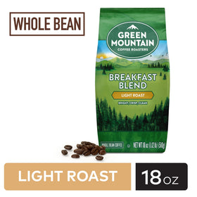 Green Mountain Breakfast Blend aroma steam highlights a bright, inviting scent.