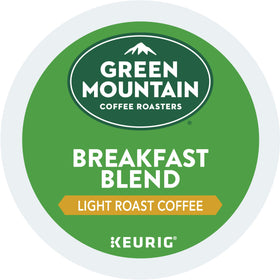 Green Mountain Breakfast Blend K-Cup cup ready to brew, delivering balanced flavor.