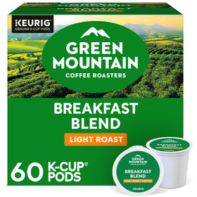 Green Mountain Breakfast Blend packaging front, ideal for a reliable morning start