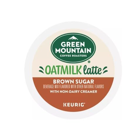 Green Mountain Brown Sugar Oatmilk Latte K-Cup closeup highlighting creamy oatmilk texture