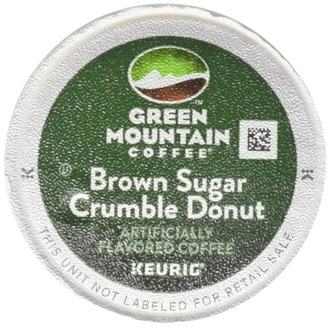Green Mountain Coffee Brown Sugar Crumble Donut K-Cups box for quick mornings.