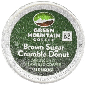 Green Mountain Coffee Brown Sugar Crumble Donut K-Cups box for quick mornings.