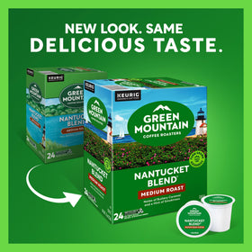 Nantucket Blend K-Cup pods close-up highlighting aromatic, balanced flavor potential