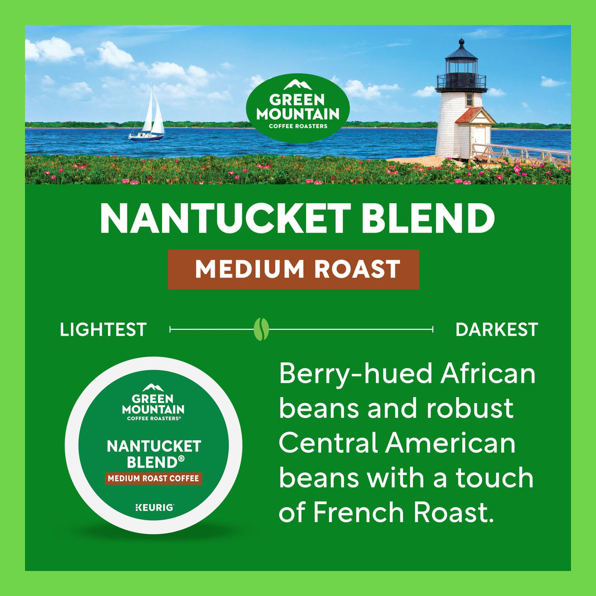 Packaging emphasizes responsible sourcing and kosher certification for Nantucket Blend
