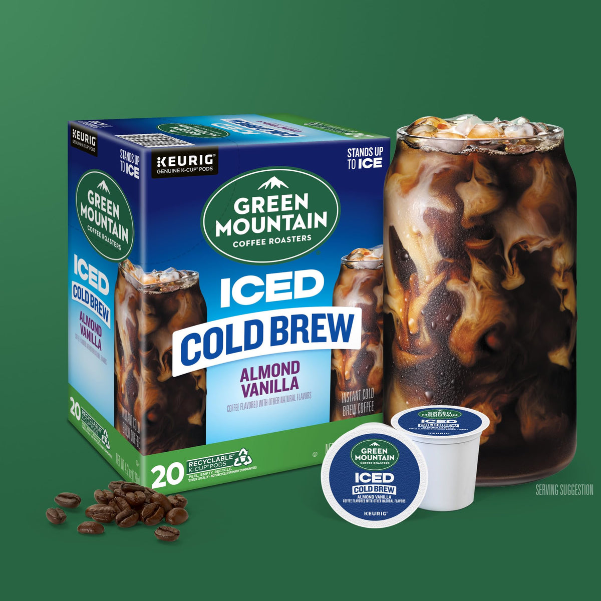 Green Mountain Iced Cold Brew in a chilled tumbler with vanilla notes