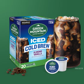 Green Mountain Iced Cold Brew in a chilled tumbler with vanilla notes