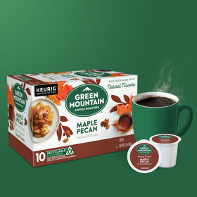 Cozy autumn moments with Green Mountain Maple Pecan in a mug