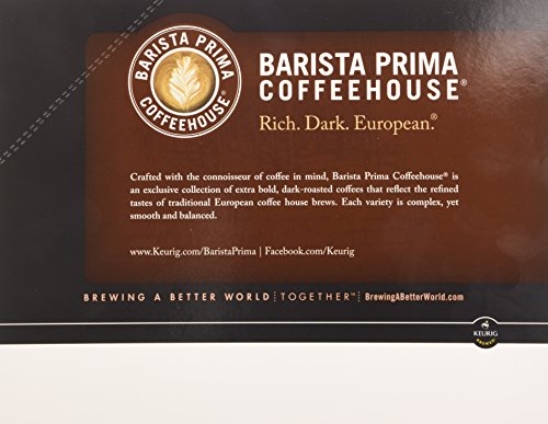 Green Mountain Barista Prima Decaf Italian K-Cup over a steaming mug for morning ritual