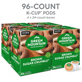 Green Mountain Coffee Roasters Brown Sugar Crumble four-pack box for easy storage.