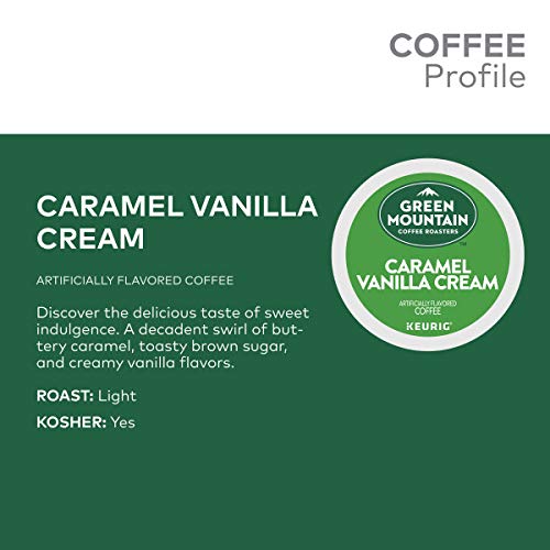 K-Cup pod from Green Mountain Caramel Vanilla Cream showing single-serve design