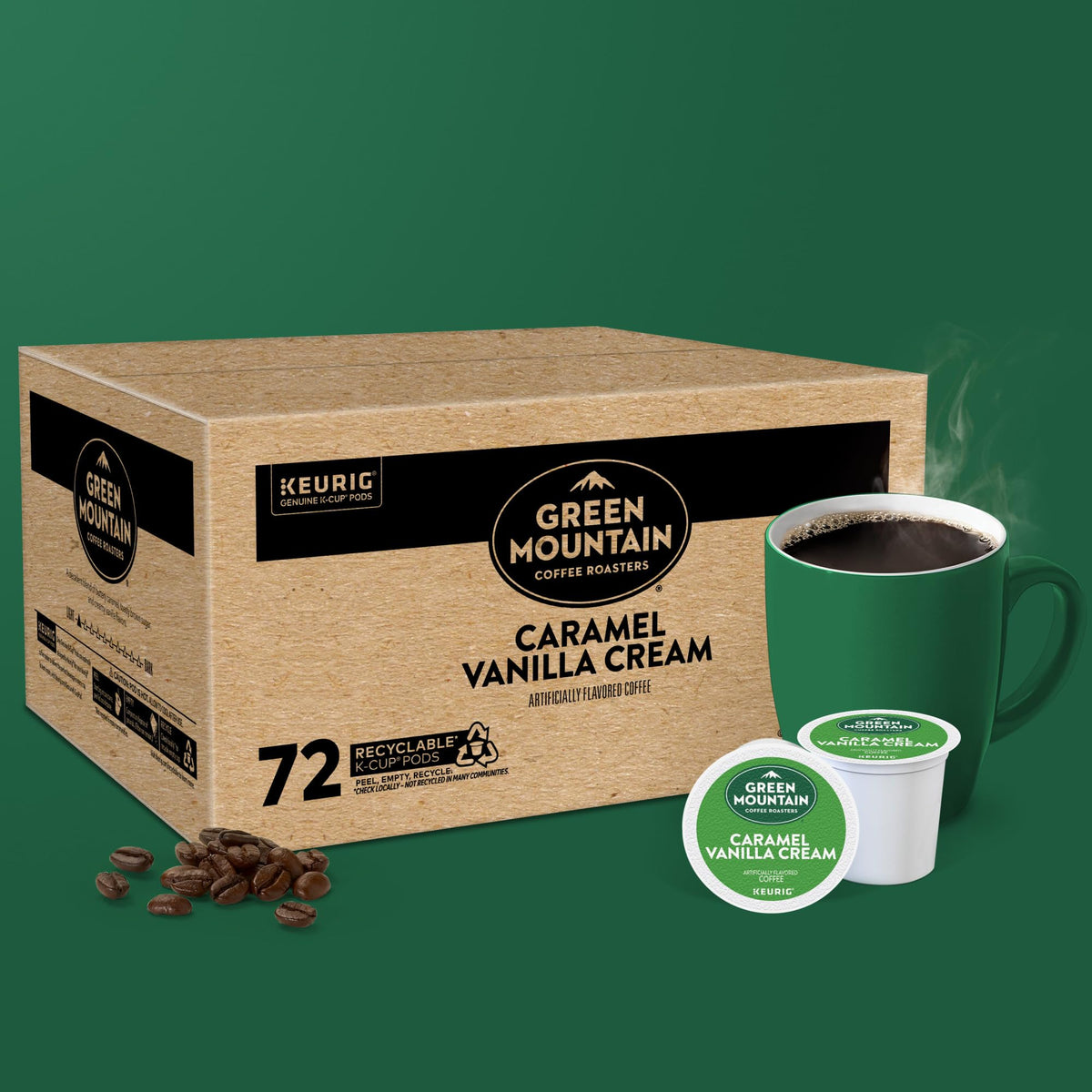 Close-up of brewed coffee with caramel vanilla aroma and crema