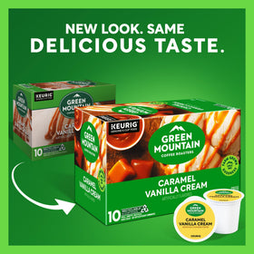 Caramel Vanilla Cream pods ready for Keurig machines