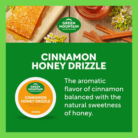 Stacked Cinnamon Honey Drizzle boxes on a kitchen counter.