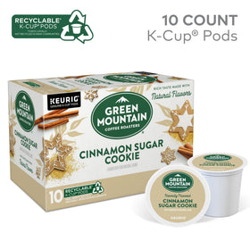 Green Mountain Cinnamon Sugar Cookie cup steams with inviting spice aroma.